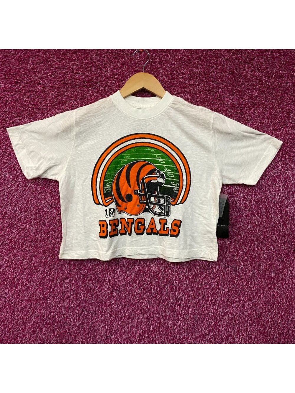 Junk Food Clothing NFL Cincinnati Bengals Game Time Women's Mock Neck Crop Tee X